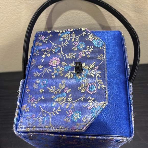 Elegant Chinese box Blue Floral Women's Handbag - Picture 4 of 8
